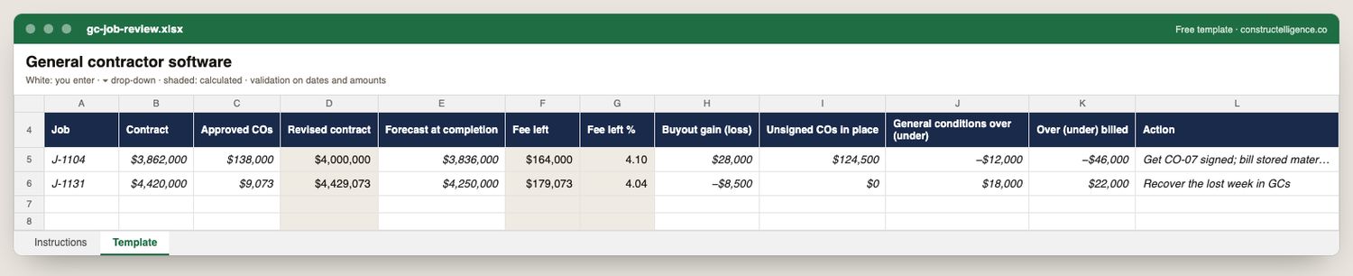 GC job review preview